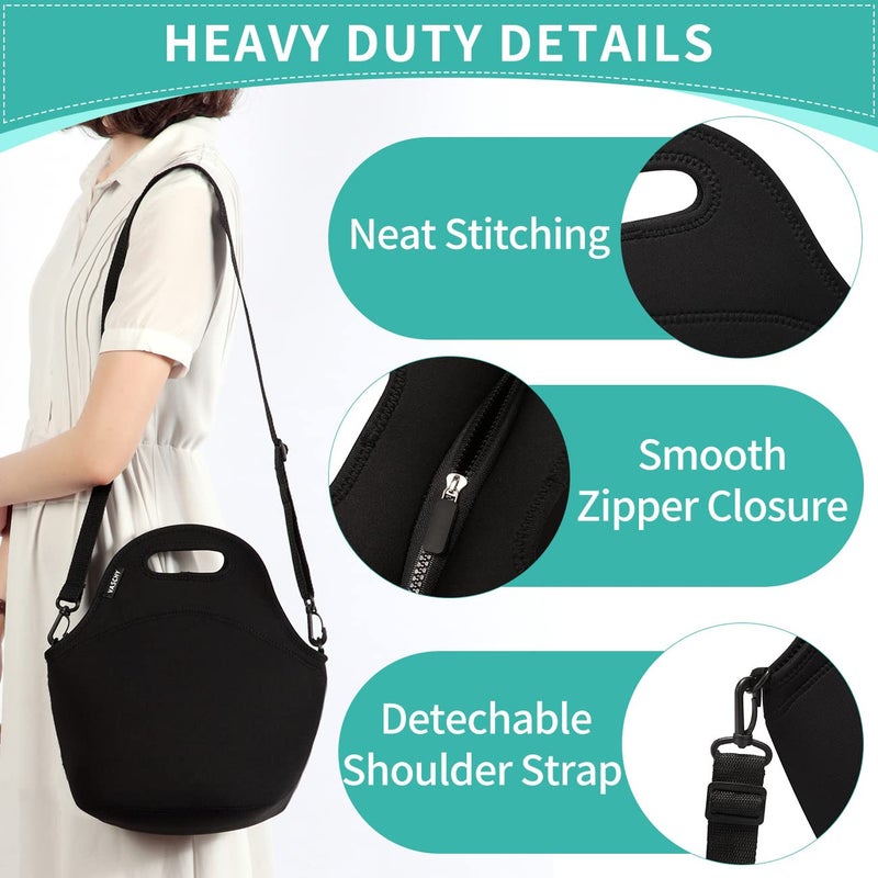 VASCHY Neoprene Insulated Lunch Bag Tote for Men or Women 12.9x13.4x6.3 inch with Detachable Adjustable Shoulder Strap - Image 4